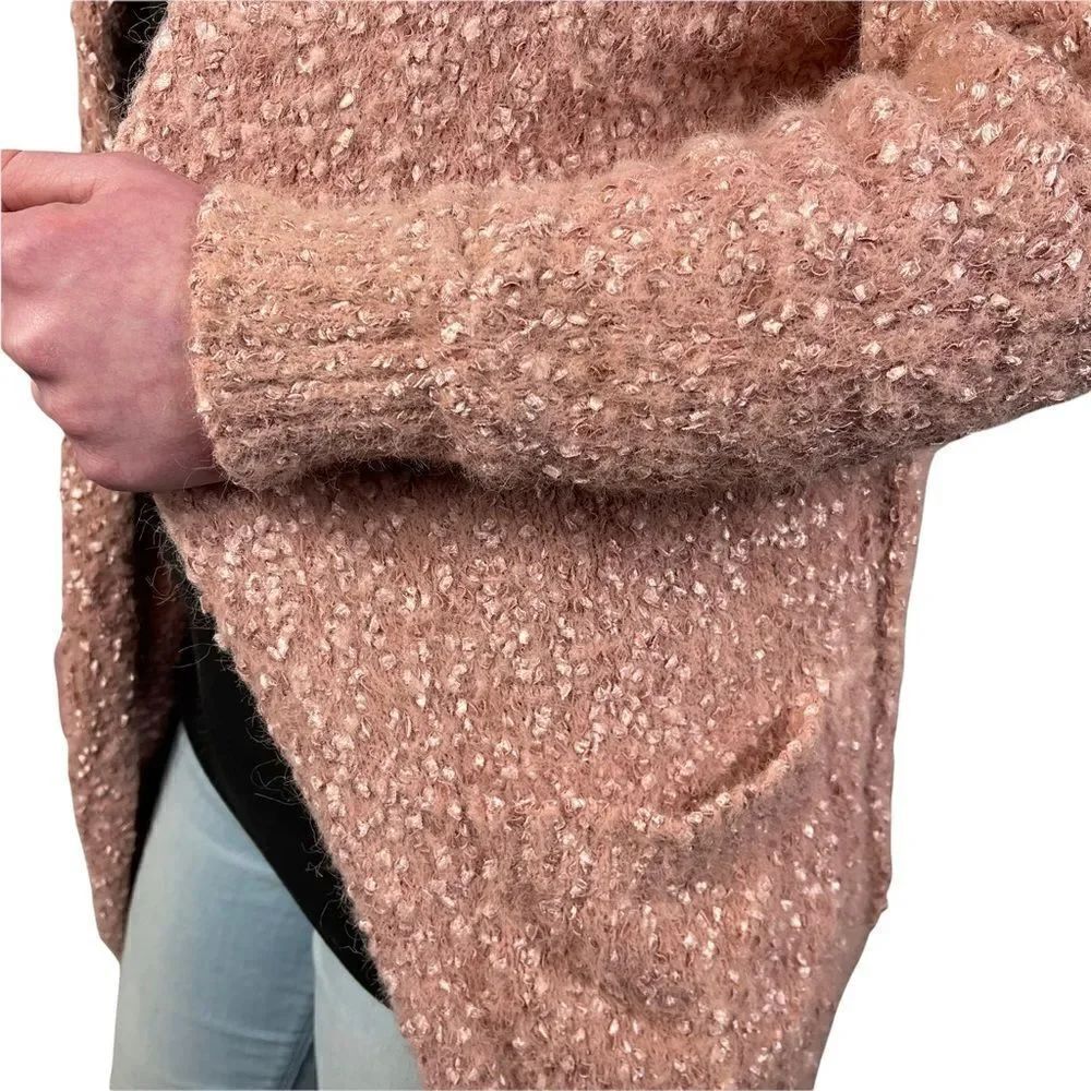 Entro Pink Fuzzy Open Front Cardigan - Picture 6 of 6